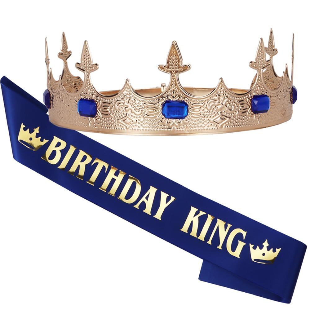 8543 Birthday King Sash Crown & Tiara Birthday Party Decorations